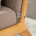 Miniatyrbillede 4 af 6: Rootz 2 pers. sofa - 2 pers. - Lille sofa - Retro design - 2 hynder - Gummitræ - Brun + Natur - 122L x 71W x 76H cm