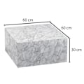 Miniatyrbillede 4 af 7: Rootz sofabord 60x30x60 cm højglans med hvid marmorlook - Design stuebord Terning firkantet - Lounge sidebord kubeform