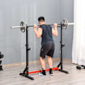 Miniatyrbild 2 av 6: Rootz justerbart skivstångsställ - Tyngdlyftningsställ - Gymutrustning - Stöder 150 kg - 77-122W x 66D x 121-171H cm