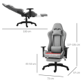 Miniatyrbillede 3 af 7: Rootz Kontorstol - Computerstol - Drejestol - Skrivebordsstol - Grå - 73x57x127-135 cm