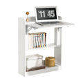 Miniatyrbillede 1 af 7: Rootz sammenklappeligt skrivebord - Computerbord - Arbejdsbord - Multifunktionelt, pladsbesparende, sikkert låsedesign - Hvid - 64 cm x 82 cm x 58 cm