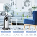 Pikkukuva 8 / 10: Rootz 2-in-1 -tuuletin - Jalustatuuletin - Sumutuuletin - Säädettävät sumutteen tasot - Aromaterapiayhteensopiva - Ohjelmoitava ajastin - Ø 44,5 x 135
