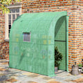 Pikkukuva 2 / 9: Rootz Greenhouse - Seinäkasvihuone - Kylmärunko - Ikkunoilla ja ovilla - 2 kerrosta 4 lankahyllyä - Vihreä 200L x 100W x 215Hcm