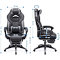 Miniatyrbillede 5 af 7: Rootz Gaming Chair - Kontorstol med fodstøtte - Sort-Grå