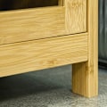 Miniatyrbillede 5 af 6: Rootz badeværelsesskab - 3 hylder - Luftcirkulation - 1 skab - Anti-tip design - Lameldøre - Bambus - Naturligt træ - 66L x 33W x 87H cm
