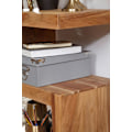 Miniatyrbillede 2 af 4: Rootz sidebord massivt træ akacie S Cube 60 cm højt stuebord design brunt sofabord i landlig stil