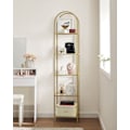 Miniatyrbild 5 av 10: Rootz 5-vånings metallic guld Transparent glashylla - Displayställ - Förvaringsställ - Härdat glas - Stålram - 30,2 cm x 40 cm x 183,5 cm - Lättvikt -