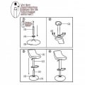 Miniatyrbillede 8 af 8: Rootz Justerbar drejelig barstol - Bordskammel - Roterende stol - Komfortabelt kunstlæder - Nem højdejustering - Robust krombund - 84-106 cm x 35 cm x