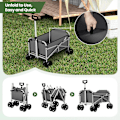 Pikkukuva 7 / 7: Taitettava Rootz-käsikärry - Utility Wagon - Ulkokäyttöön tarkoitettu vaunu - Kompakti ja kannettava, maastopyörät, suuri kantavuus - 86 cm x 93 cm x