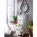 Miniatyrbillede 3 af 7: Rootz Design badeværelsesskab i landlig stil MDF træ 30 x 83 x 30 cm hvid - Badeværelsesskab lille 4 skuffer - Sideskab Multifunktionsskab