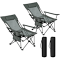 Miniatyrbillede 1 af 7: Rootz Ultimate Outdoor Foldestol - Justerbar hvilestol - Bærbart sæde - Holdbart, behageligt, praktisk - 600D Oxford stof - 84 cm x 89 cm x 65 cm (sid