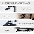Miniatyrbillede 7 af 9: Rootz L-formet spillebordsbord - Computerbord - Racing skrivebord - Rigelig plads - Organiseret opsætning - Holdbar konstruktion - 168W x 109D x 78H c