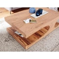 Miniatyrbild 4 av 7: Rootz soffbord massivt trä Acacia 118 cm brett matsalsbord design mörkbrunt bord i lantlig stil