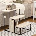 Miniatyrbillede 6 af 7: Rootz Kattetrappe - Med skrabebræt - 3 trin - Legetøjskugle - Robust - Stål + Sisal - Cremehvid + Sort - 51 x 54 x 53 cm