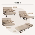 Miniatyrbillede 4 af 10: Rootz sovestol - gæsteseng - sovesofa - 5-niveau justerbart ryglæn - Robust stålramme - 102 cm x 73 cm x 81 cm