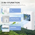 Miniatyrbillede 5 af 10: Rootz Air Cooler - Aircondition - 3 Metoder - 7,5 timers timer - Rulle plastik - 37b x 32t x 78H cm - Ideel til sommervarme