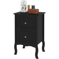 Miniatyrbillede 7 af 7: Rootz hvidt sengebord - Natbord, Opbevaringsenhed - Elegant design, Multifunktionelt, Robust konstruktion - Malet MDF, Metalgreb - 40 cm x 60 cm x 30