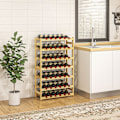 Miniatyrbillede 2 af 10: Rootz vinreol - 7-lags vinopbevaring - 42 flasker Kapacitet - Fyrretræ - Bondehusdesign - Lakeret overflade - Spidsbeskyttelse - 63 cm x 25 cm x 102 c