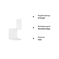 Pikkukuva 4 / 8: Rootz-kulmaseinähylly - Zickzack-kirjahylly - Kelluva näyttö - CD-pidike - Säilytysteline - Tyylikäs Järjestely - Valkoinen - 25x52,4x25cm