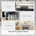 Miniatyrbillede 5 af 10: Rootz skammel - Fodstøtte - Osmannisk - Cashmere-look stof - Accent Stol - 42cm x 42cm x 47cm - Mørkegrå - Stålben - 10cm Pude