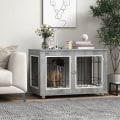 Miniatyrbillede 2 af 6: Rootz Hundebur - Hundehus - Vaskbar polstring - 2 låse - Spånplade - Oxford klud - Grå - 90 cm x 58 cm x 65 cm