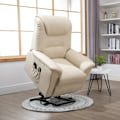 Miniatyrbillede 4 af 6: Rootz Massagestol - Ståstøtte - 8 Vibrationspunkter - Varmefunktion - Fodstøtte - Kunstlæder - Cremehvid - 93L x 95W x 106H cm