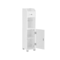 Miniatyrbillede 2 af 3: Rootz skab - Skab med toiletpapirholder - Opbevaringsskab til badeværelset - Træskab - Fritstående skab - MDF - Hvid - 20 x 18 x 76,7 cm (D x B x H)