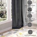 Miniatyrbillede 7 af 9: Rootz Luxury Velvet mørklægningsgardiner - Draperer - Vinduesbeklædning - Lysblokering - Termisk isolering - Nem installation - 140cm x 225cm/245cm/27