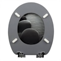 Miniatyrbild 2 av 8: Rootz Soft-Close Toalettsits - Antibakteriell träsits - Vattenavvisande överdrag - Universal O-formad - Halkfri buffert - 37,8 cm x 43,8 cm x 3,2 cm
