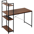 Pikkukuva 1 / 10: Rootz Computer Workstation - Computer Table - Work Table - Office Table - Desk With Shelf - Black - 120x64x121cm