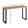 Miniatyrbillede 4 af 7: Rootz konsolbord eg indretning - sort 120x39x75,5 cm design skænk gang - Opbevaringsbord smalt - Hall bord med metalben - Entre bord Langt Højt