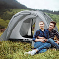 Miniatyrbillede 2 af 6: Rootz Telt - 2-3 personers telt - Campingtelt - Glasfiberdør - Med lynlåsnetvindue - Polyesterstof/netstof - Grå - 350L x 220W x 145H cm