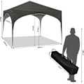 Miniatyrbild 3 av 7: Rootz Gazebo - Pop-Up Canopy - Utomhusskydd - Vattentät, UV-skydd, Enkel installation - Oxford metallram - 3x3m - Grå