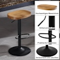 Miniatyrbillede 6 af 9: Rootz drejelig barstolssæt - Bordskammel - Træskammel - Ergonomisk design - 41,5 cm x (60-81 cm) x 31,5 cm - Naturligt fyrretræ