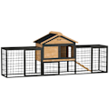 Miniatyrbild 10 av 11: Rootz 2 Level Rabbit Stable - Double -Deck House - Outdoor Pet -kapsling - Väderbeständig, enkel ren - 217 cm x 53 cm x 86 cm