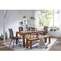 Miniatyrbillede 5 af 7: Rootz Sheesham massivt træ spisebord - køkkenbord - rektangulært spisebord - tidløst design, udtryksfuldt trækorn, sæder op til 8 - 160 cm x 80 cm x 7