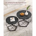 Miniatyrbild 3 av 7: Rootz 2-delade sidobord - Svarta gavelbord - Bord av spånskiva i stål - Lätt hållbar design - Enkel montering - 50 cm x 40 cm x 40 cm & 40 cm x 36 cm