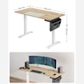 Miniatyrbild 3 av 5: Rootz Electric Desk - Höjdjusterbart skrivbord - Stående skrivbord - Spelbord - Höjdjusterbart spelbord - Vit-Greige - 60 x 140 x (72-120) cm (D x B x