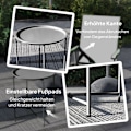 Miniatyrbild 6 av 10: Rootz Round Garden Table - Terrassbord - Fällbart utomhusbord - Hållbart stål - Ø46cm x 50 cm