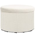 Miniatyrbillede 10 af 10: Rootz Foot Affure With Storage - Seat Affool - Pouf - 97L Hidden Storage - Ø60 X 41H CM - Cord Fabric - Skum - Beige