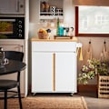 Miniatyrbillede 2 af 8: Rootz Kitchen Cart - Mobile Island - Serveringsvogn - Justerbare hylder - Bambus MDF E1 - 74x85x40cm