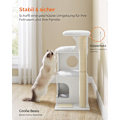 Miniatyrbillede 8 af 9: Rootz Cat kradsestolpe - Kattetræ - Klatretårn - Spånplade - Plys - Sisal - 66cm x 40cm x 86cm