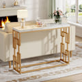 Miniatyrbillede 4 af 7: Rootz Gold konsolbord - Entrébord - Sofabord - Let at rengøre imiteret marmor - 30 cm D x 107,99 cm B x 80 cm H