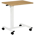 Miniatyrbillede 1 af 5: Rootz stående skrivebord - Højdejusterbar - 4 hjul - C-form - Naturlig + Hvid - 65 cm x 48 cm x 70-110 cm
