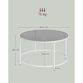 Miniatyrbild 4 av 7: Rootz soffbord i glas - Runt bord - Stålstomme - Skiva i härdat glas - Pärlvit-skiffergrå - 84 cm x 45,5 cm - Lätt - Robust - Enkel montering