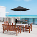 Miniatyrbillede 2 af 10: Rootz Black Hexagonal Parasol - Balkon Sunshade - Patio paraply - Easy Open - Ø196 cm x 2,04m