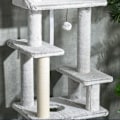 Miniatyrbild 5 av 6: Rootz PawHut takhög kattskrapstolpe - Cat Activity Center - Cat Retreat - Höjdjusterbar - Flera plattformar - Robust konstruktion - 60W x 40D x 225-25