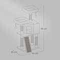 Miniatyrbild 5 av 5: Rootz Cat Tree - Scratching Post - Cat Tower - Space -Saving Design - 50 X 35 X 115 CM - Mysig grotta + 2 -plattformar för lek och avkoppling