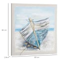 Miniatyrbild 3 av 7: Rootz Målning - Väggmålning - Väggkonst - Båt på stranden Väggmålning - Väggbilder - Nostalgisk konst - Duk (Polyester)/furu/Akvarell (Propylen) - Blå