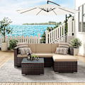 Miniatyrbillede 2 af 7: Rootz Havesofa - Havemøbelsæt - 3 pers. sofa - Havesofa med bord - Udendørs siddesæt - Brun/Taupe